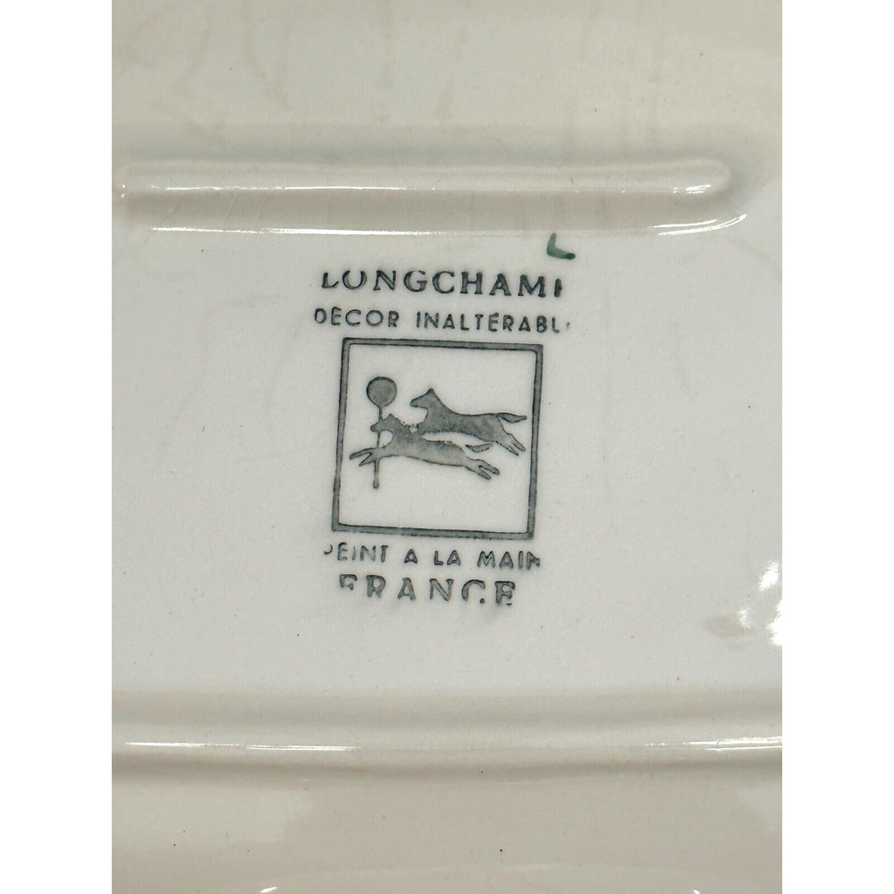 Longchamp France Tulip Peint Main Vintage Sandwich Trays and Cups-Set of 2 - Picture 7 of 9